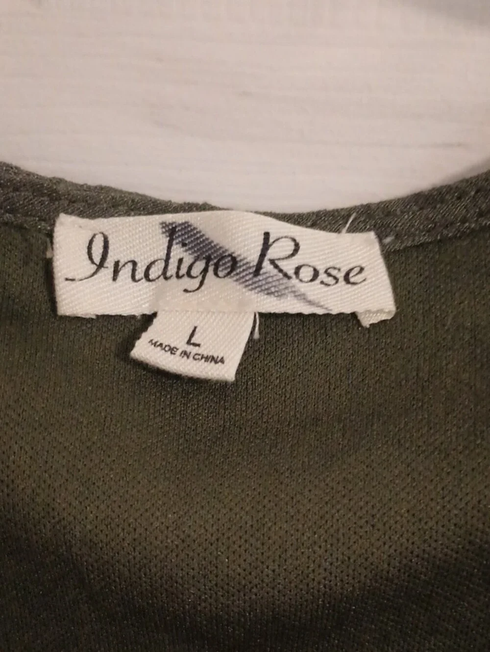 Indigo Rose Sleeveless Olive Maxi Dress with Lace Trim - Picture 2 of 10